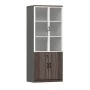 Βιβλιοθήκη γραφείου Advance χρώμα σκούρο καρυδί - sky grey 80x40x200εκ.
