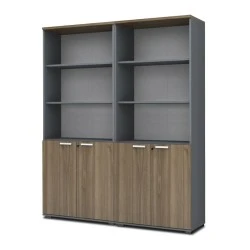 Venturo Megapap melamine office bookcase in athracite - walnut color 160x40x200cm. Venturo Megapap melamine office bookcase in athracite - walnut color 160x40x200cm.