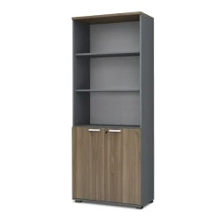 Venturo Megapap melamine office bookcase in athracite - walnut color 80x40x200cm. Venturo Megapap melamine office bookcase in athracite - walnut color 80x40x200cm.