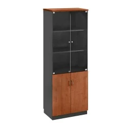 Office bookcase by melamine in dark grey - cherry color 80x40x211cm. Office bookcase by melamine in dark grey - cherry color 80x40x211cm.