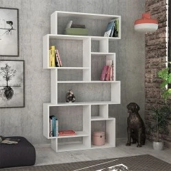 Karmato Megapap melamine bookcase in white color 96x25,5x168,5cm. Karmato Megapap melamine bookcase in white color 96x25,5x168,5cm.