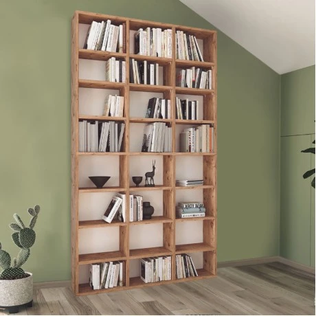 Βιβλιοθήκη Fyodor Megapap χρώμα pine oak 102x16x178εκ.