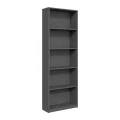 Βιβλιοθήκη μελαμίνης Max Megapap χρώμα ανθρακί 58x23x170εκ.