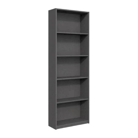 Βιβλιοθήκη Max Megapap χρώμα ανθρακί 58x23x170εκ.