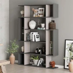 Mito Megapap melamine bookcase in light mocha - anthracite color 108x25x161cm. Mito Megapap melamine bookcase in light mocha - anthracite color 108x25x161cm.