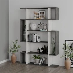 Mito Megapap melamine bookcase in antique white/retro grey color 108x25x161cm. Mito Megapap melamine bookcase in antique white/retro grey color 108x25x161cm.