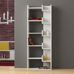 Oppa Megapap melamine bookcase in white color 60x22x162cm. Oppa Megapap melamine bookcase in white color 60x22x162cm.