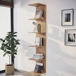 Βιβλιοθήκη - Ραφιέρα τοίχου Ogden Megapap χρώμα pine oak 34,5x30x180εκ.