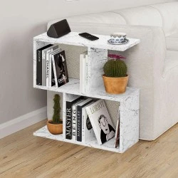 Homemania Megapap melamine side table in white marble color 60x20x60cm. Homemania Megapap melamine side table in white marble color 60x20x60cm.