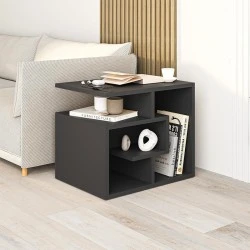 Labirent Megapap melamine side table in anthracite color 54x40x45cm. Labirent Megapap melamine side table in anthracite color 54x40x45cm.
