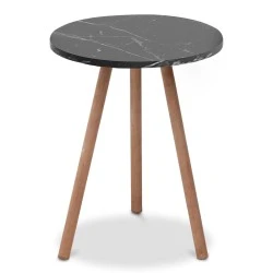 Roma Megapap melamine side table in black marble effect color 33,5x33,5x46cm. Roma Megapap melamine side table in black marble effect color 33,5x33,5x46cm.
