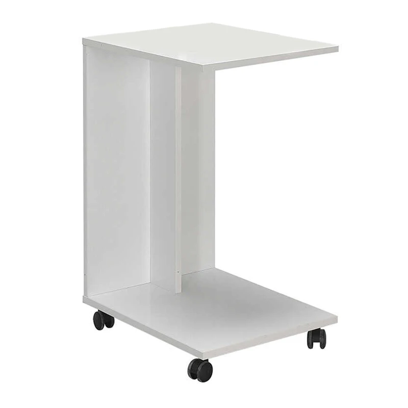 C- Shaped Megapap side table in white color 35x45x65cm.