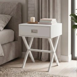 WICK Κομοδίνο Άσπρο Λάκα MDF WICK Κομοδίνο Άσπρο Λάκα MDF