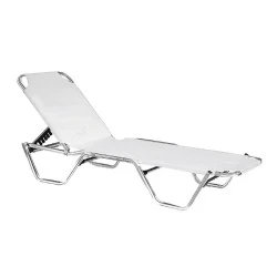 CRETA Alu Lounger, White Textilene CRETA Alu Lounger, White Textilene