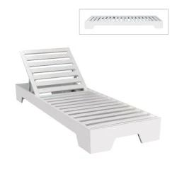 VERANO Sunlounger White, Beech
