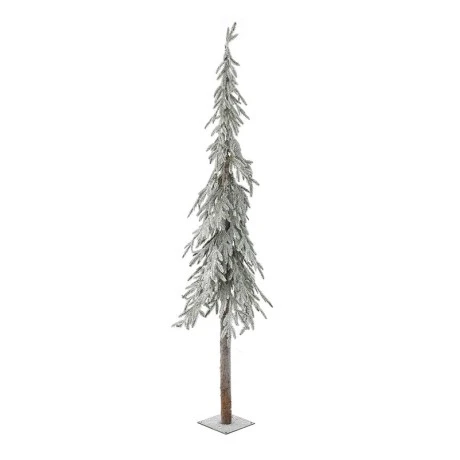 CHRISTMAS FROSTED PENCIL TREE 210CM WITH REAL WOOD TRUNK ON METAL BASE