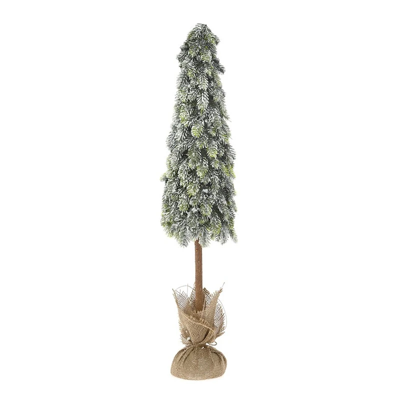 XMAS SNOWY CONE TREE IN JUTE BAG 80CM