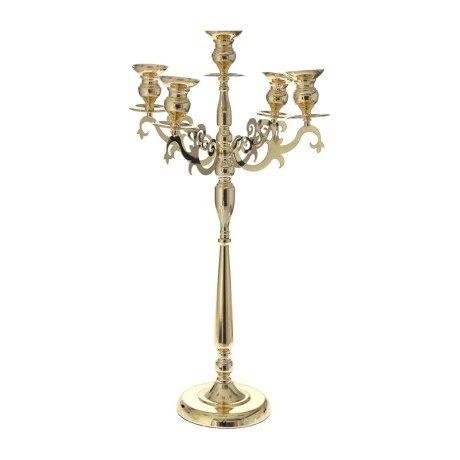 GOLD METAL CANDLE HOLDER WITH 5 ARMS 52x52x86CM