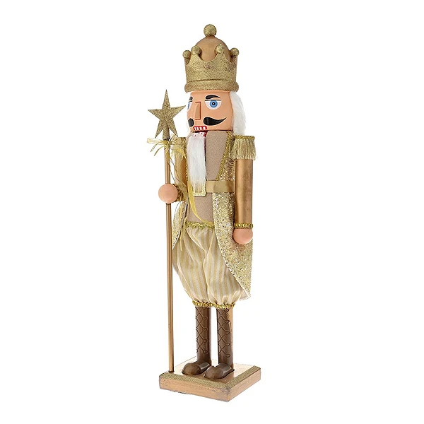 GOLD NUTCRACKER HOLDING A SCEPTER 110CM