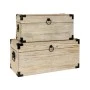 DECO WOODEN GREY CHEST S 2 56x24x25CM 46x20x21CM
