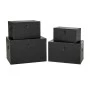 BLACK LEATHER WOODEN CHEST S 4 54x35x35CM 48x30x30CM 42x25x25CM 36x20x20CM