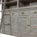 ΞΥΛΙΝΗ ΔΙΠΛΗ ΒΙΒΛΙΟΘΗΚΗ ΣΕ ΓΚΡΙ ΧΡΩΜΑ ΜΕ ΣΚΑΛΑ 200Χ45Χ230ΕΚ