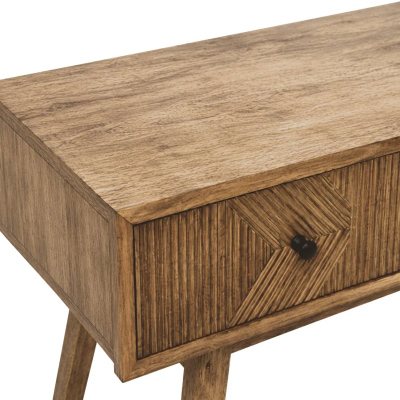 WOODEN ENTRANCE CONSOLE IN LIGHT BROWN WITH 3 DRAWERS 150X40X75CM