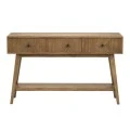 WOODEN ENTRANCE CONSOLE IN LIGHT BROWN WITH 3 DRAWERS 150X40X75CM