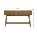 WOODEN ENTRANCE CONSOLE IN LIGHT BROWN WITH 3 DRAWERS 150X40X75CM