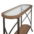 WOODEN CONSOLE WITH GLASS AND GREY METAL FRAME 123X43X80,5CM