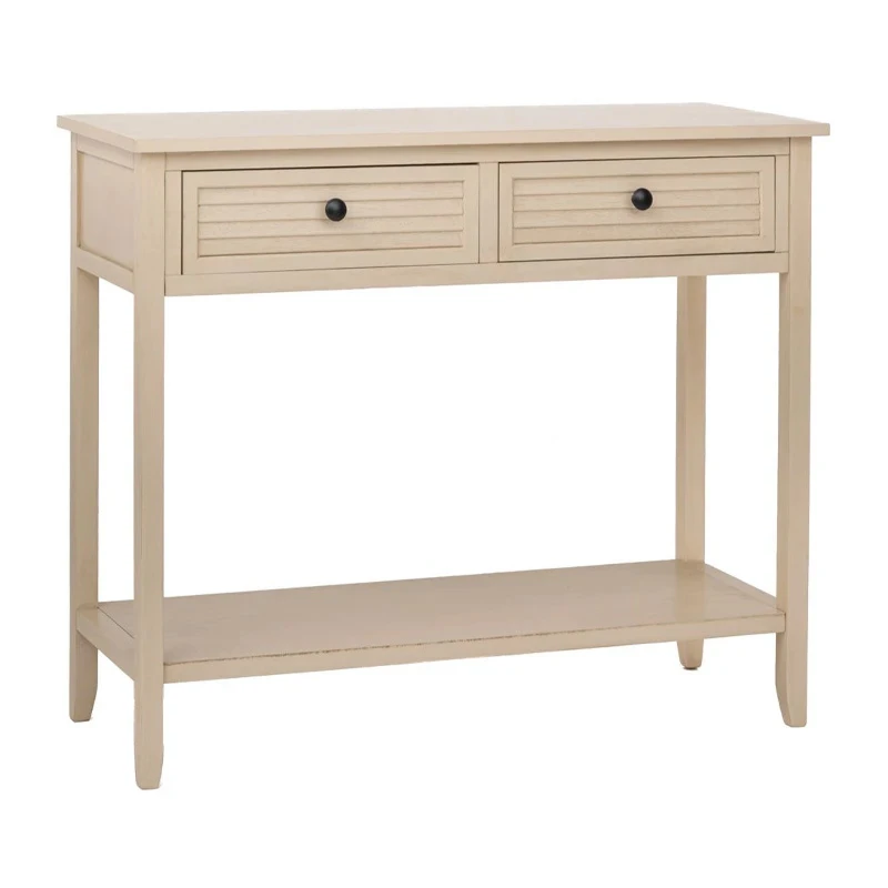 WOODEN CONSOLE IN BEIGE COLOR WITH 2 DRAWERS 90X33X75CM