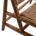 WOODEN LOUNGE ARMCHAIR WITH STRAW 70X80X70CM