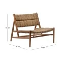 WOODEN LOUNGE ARMCHAIR WITH STRAW 70X80X70CM