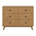WOODEN BEDSIDE TABLE WITH 6 DRAWERS IN BROWN COLOR 110X40X90CM