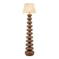 WOODEN FLOOR LAMP WITH BEIGE HAT D28X140CM