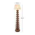 WOODEN FLOOR LAMP WITH BEIGE HAT D28X140CM
