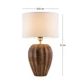 WOODEN TABLE LAMP WITH BEIGE HAT D25X43CM
