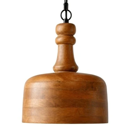 WOODEN CEILING LIGHT WITH BLACK CHAIN D28X355CM