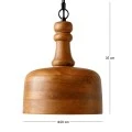 WOODEN CEILING LIGHT WITH BLACK CHAIN D28X355CM