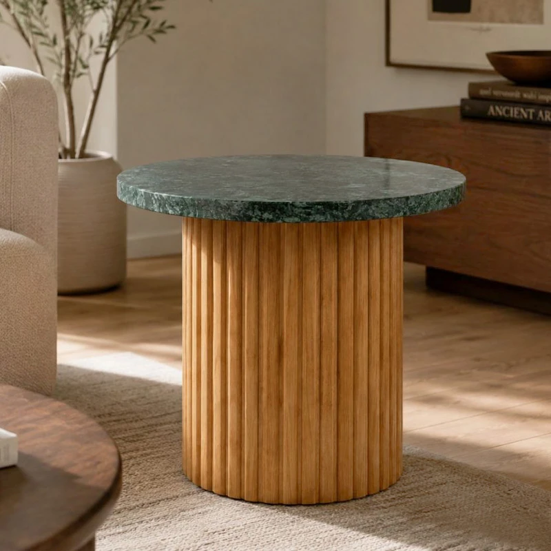 WOODEN COFFEE TABLE WITH VERAMANT SURFACE D61X46CM
