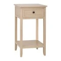 WOODEN BEDSIDE TABLE WITH 1 DRAWER IN CREAM COLOR  45X35X54CM
