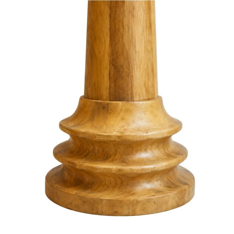 WOODEN FLOOR LAMP WITH BEIGE HAT D24X135CM