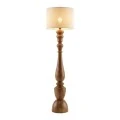 WOODEN FLOOR LAMP WITH BEIGE HAT D26X140CM