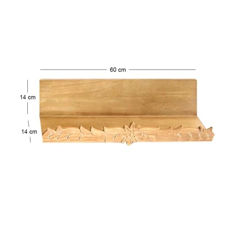 WOODEN WALL SHELF 60X14X14CM