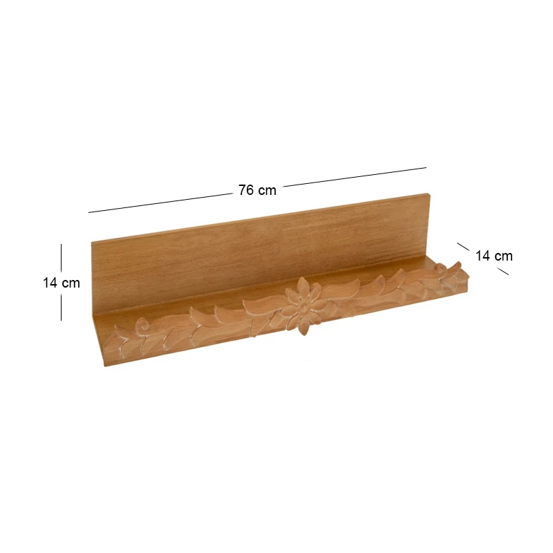 WOODEN WALL SHELF 76Χ14Χ14CM