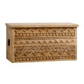 CARVED WOODEN STORAGE FURNITURE IN NATURAL COLOR 85X35X45CM