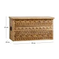 CARVED WOODEN STORAGE FURNITURE IN NATURAL COLOR 85X35X45CM