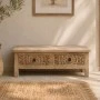CARVED WOODEN COFFEE TABLE IN NATURAL COLOR 100X50X45CM
