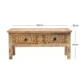 CARVED WOODEN COFFEE TABLE IN NATURAL COLOR 100X50X45CM