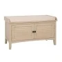 WOODEN STOOL IN BEIGE COLOR WITH 2 DOORS AND SEAT CUSHION 85X40X48CM